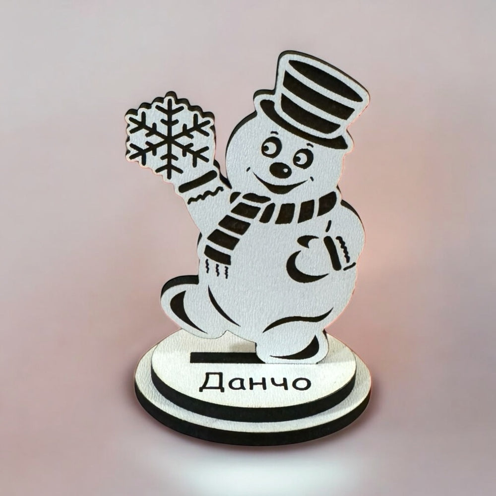 Персонализирана коледна фигурка Снежко