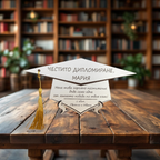 Поздравителна табелка за дипломиране със стойка